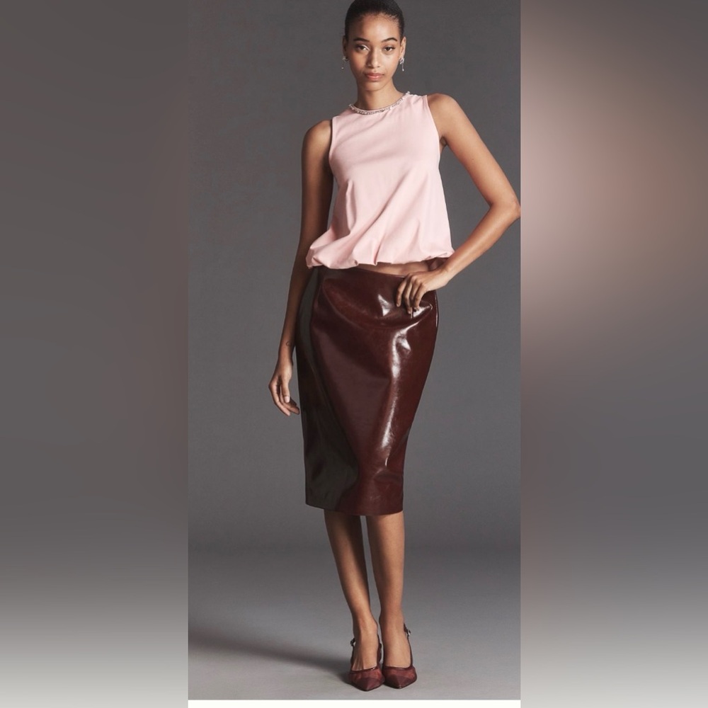 Maeve Pink Jeweled-Neck Sleeveless Top - Picture 4 of 8